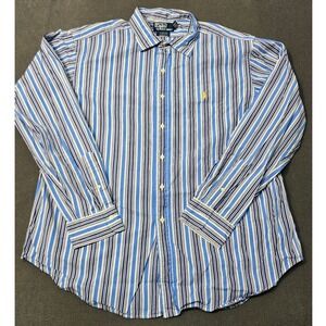 Polo Ralph Lauren Men's Shirt Button Long Sleeve Vertical Striped Casual XXL